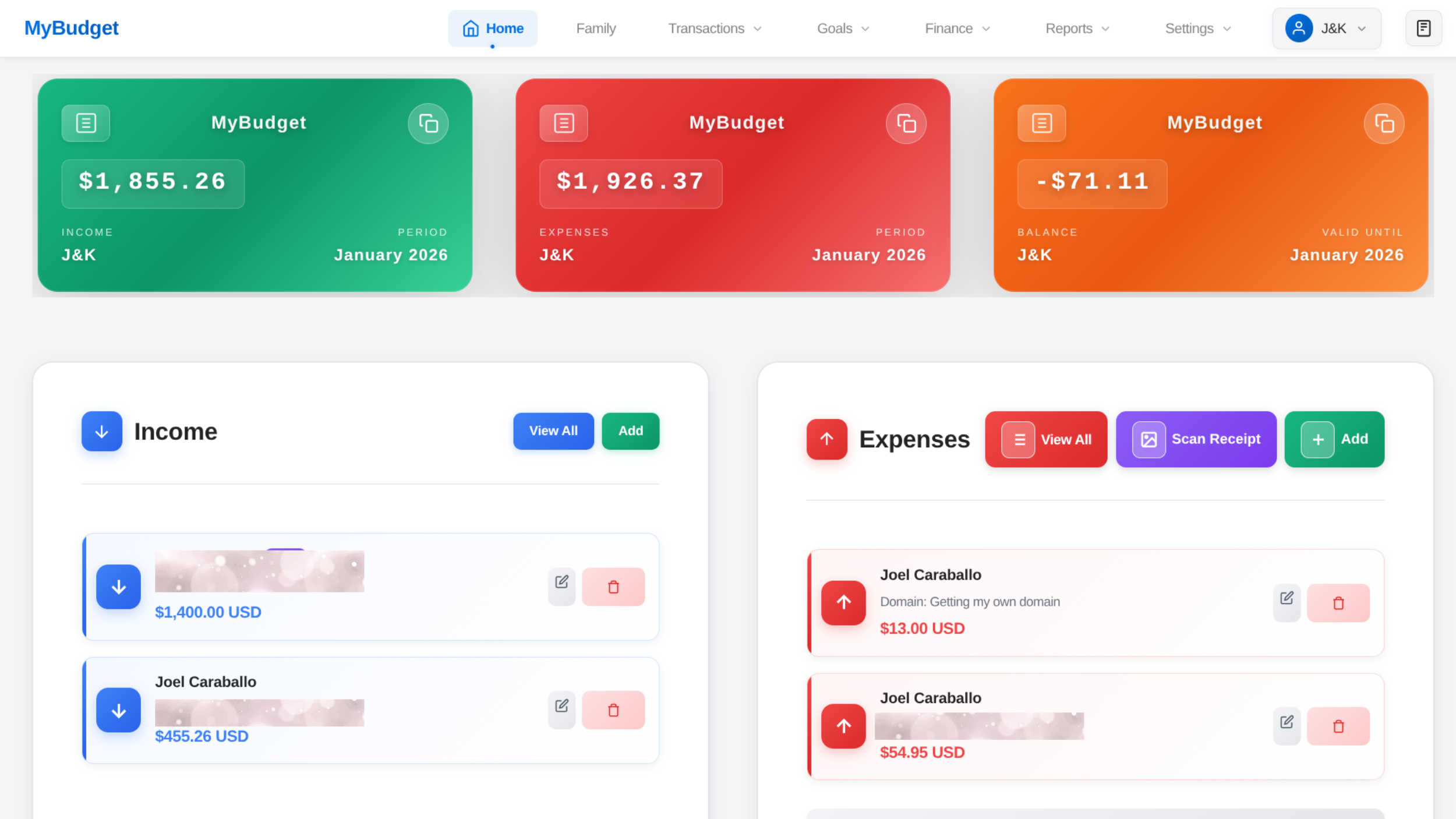 MyBudget Screenshot 2